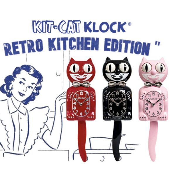 Retro Red Kitchen Edition Kit-Cat Klock Clock - Picture 4 of 4